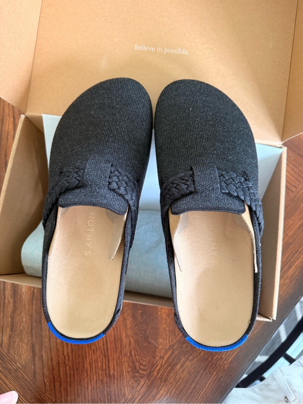 Rothy's Black Knit Slip-On Mules